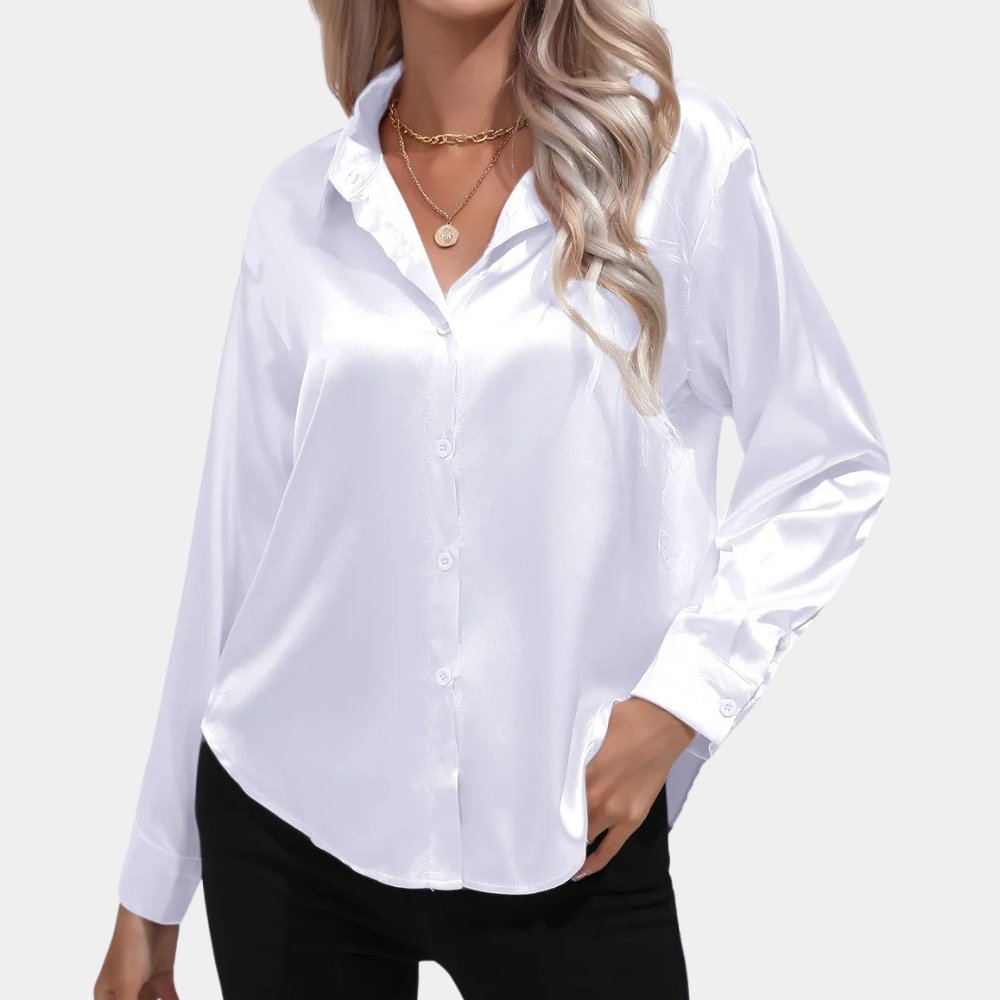 Elegancka Satynowa Koszula z Guzikami dla Komfortu i Stylu