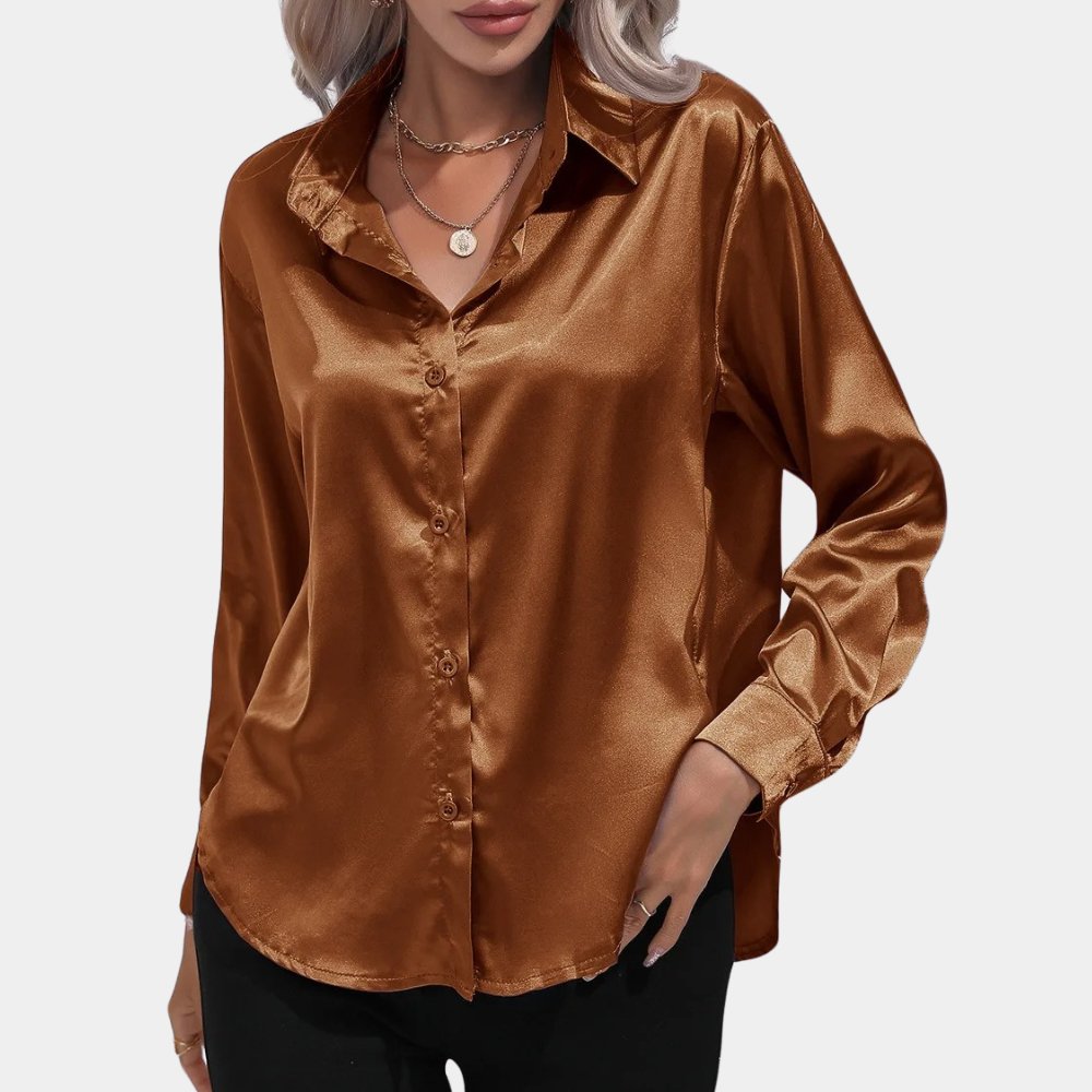 Elegancka Satynowa Koszula z Guzikami dla Komfortu i Stylu