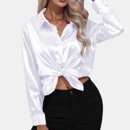 Elegancka Satynowa Koszula z Guzikami dla Komfortu i Stylu